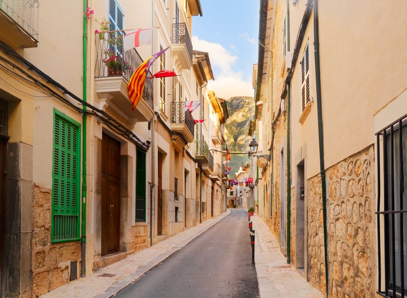 Gasse in Port de Sóller, Mallorca