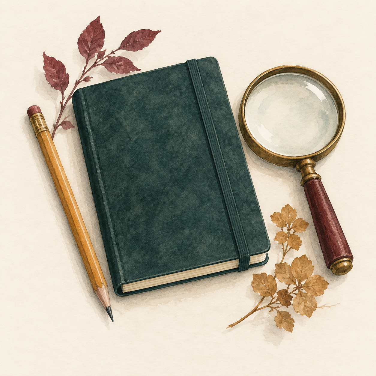 Symbolische Aquarellillustration zur Rubrik Die Ermittler