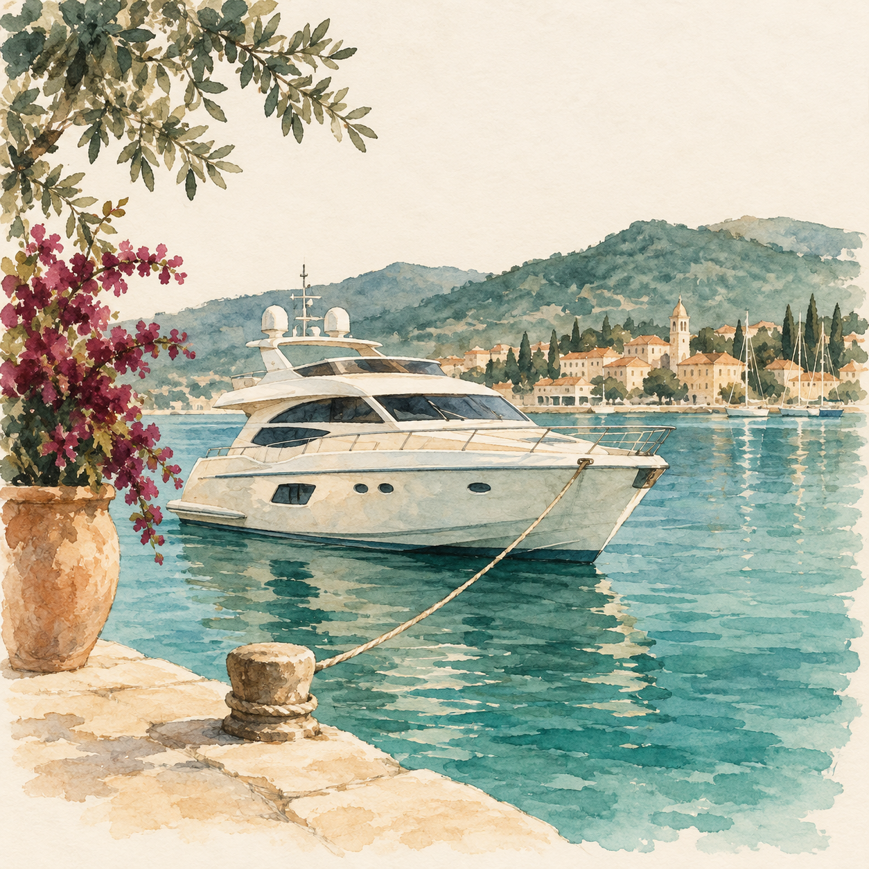 Symbolische Aquarellillustration zur Rubrik An ihrer Seite