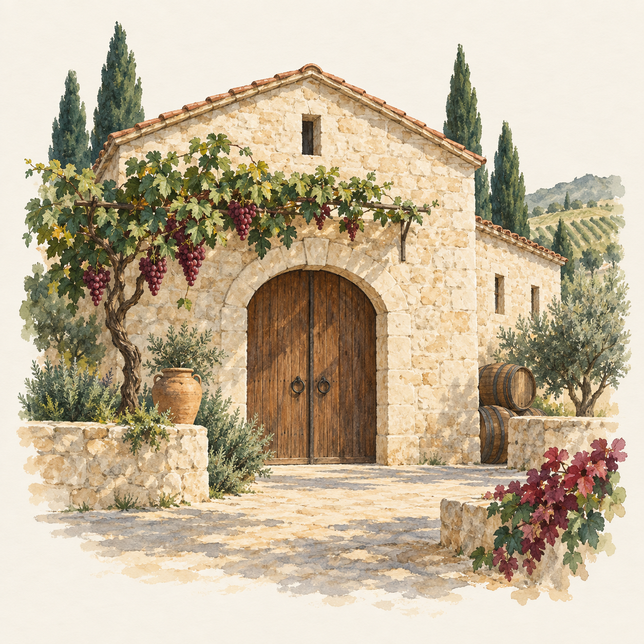 Symbolische Aquarellillustration zur Rubrik Die Bodega Dos Diaz