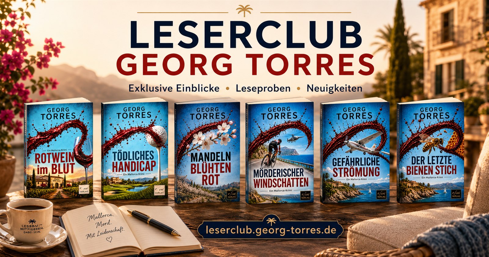 Helles Leserclub-Motiv mit der Mallorca-Krimiserie von Georg Torres